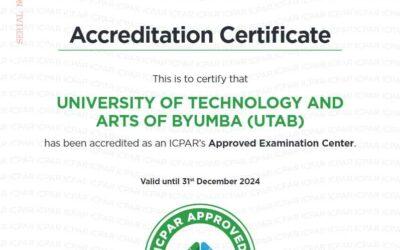 University of Technology and Arts of BYUMBA (UTAB) is now accredited as an ICPAR’s Approved Examination Center